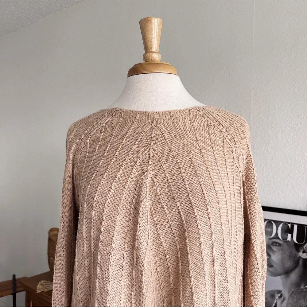 BEIGE LIGHTWEIGHT SWEATER TOP #0349 - Picture 3 of 9